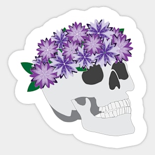 Flowery Skull Sticker